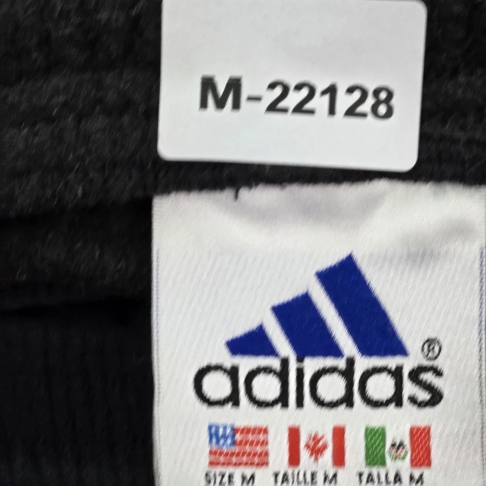 Adidas Men Activewear Pants M Black Embroidered Sweatpants‎ Fleece Logo 28